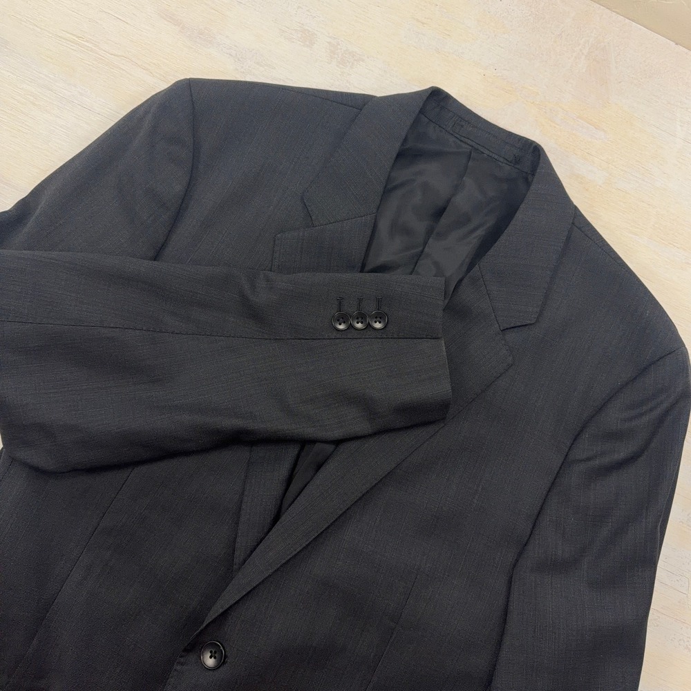 Theory Blazer Decatur DV Escort 100% Wool Two Button Charcoal Gray Mens 42